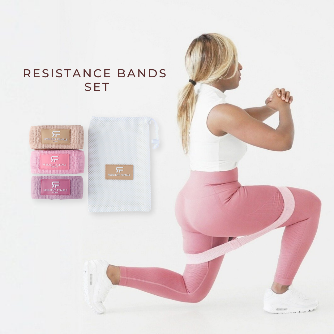 Adjustable Resistance Bands, Bands Set + Pouch